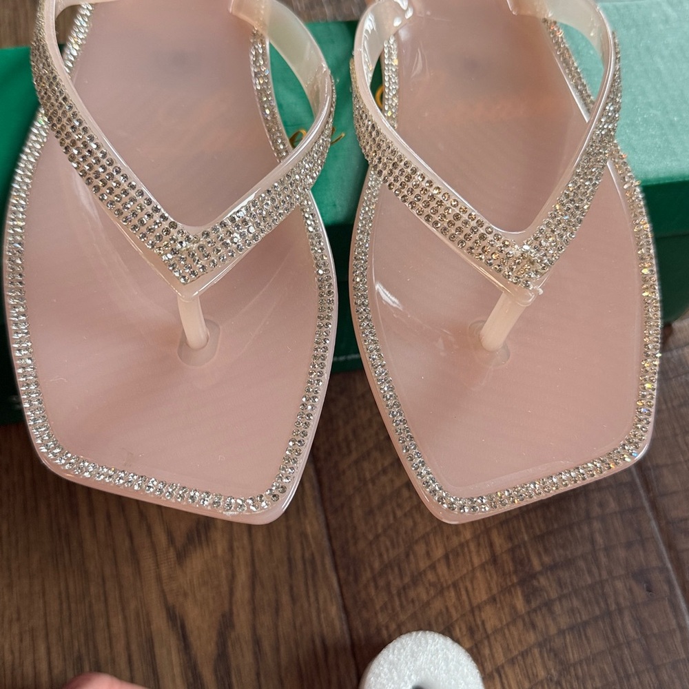 Lauren Lorraine NWT Tampa Blush Rhinestone Sandals multiple sizes 8,8.5,9